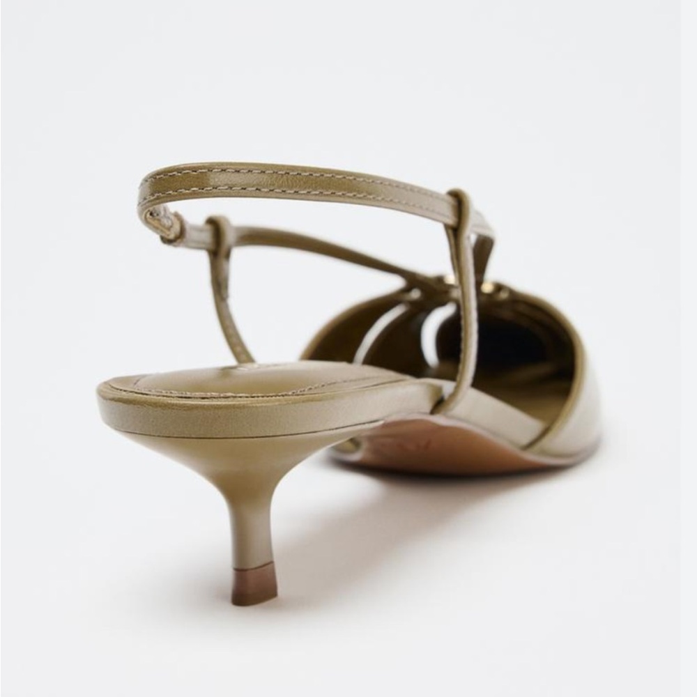 ZARA SLINGBACK KITTEN HEELS - Picture 4 of 7